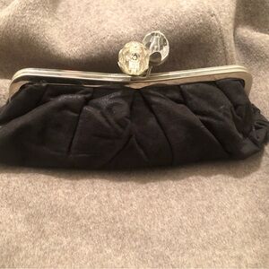 Elegant Black with shimmer purse with 2 big diamond clutch